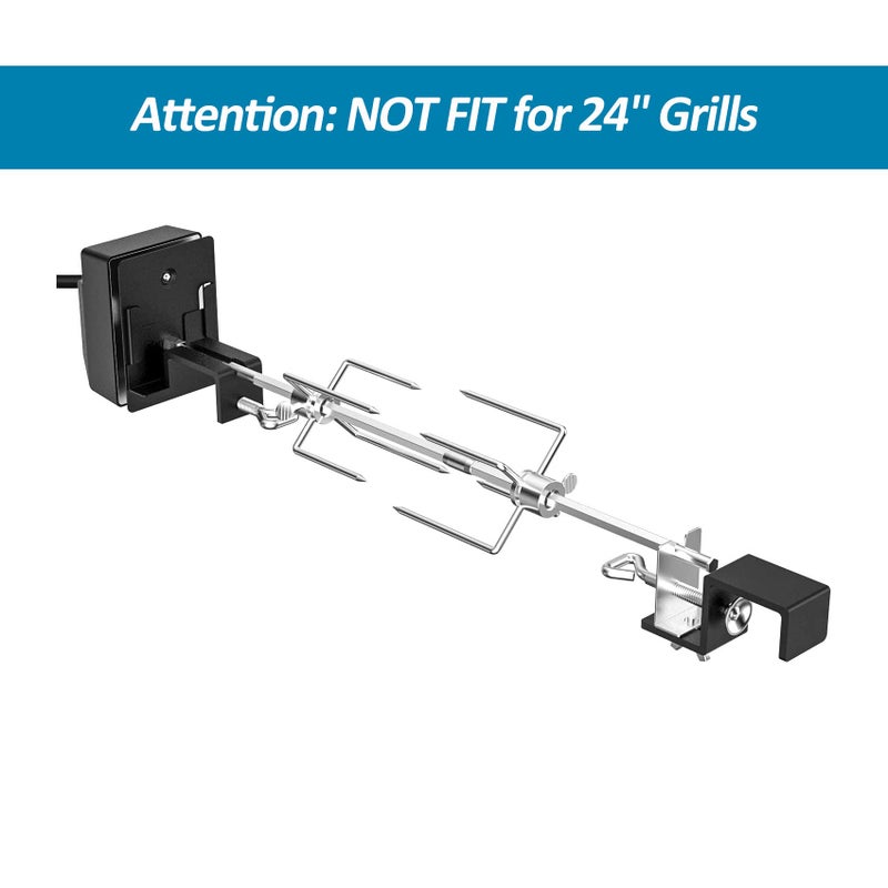 Skyflame Stainless Steel Rotisserie Kit with Heavy Duty Rotisery Motor & Accessories - Compatible with Large BGE | Kamado Joe | Pit Boss & Other Outer Diameter 21.5"-23", 28"-29.5" Ceramic Grill - Image 2